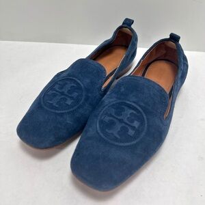 TORY BURCH Leigh Loafer Perfect Navy Suede Size 7